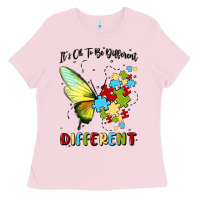Bubblegum Pink it's ok to be different Ladies Tee - MaliasSmallBusiness