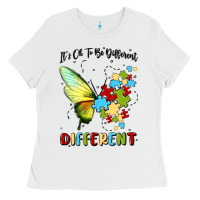 White it's ok to be different Ladies Tee - MaliasSmallBusiness