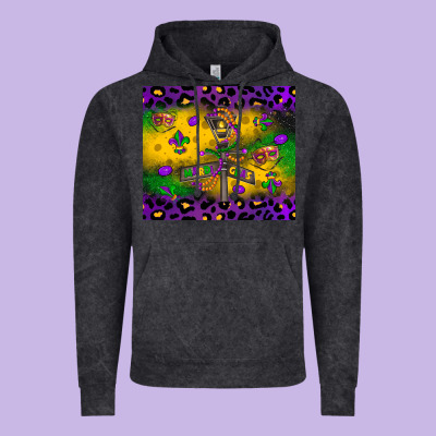 Mardi Gras Street Lights Vintage Hoodie Designed By Lillyallendesigns