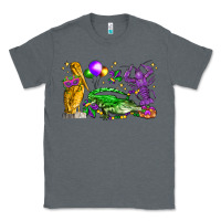 Charcoal Heather mardi gras pelican alligator and crawfish Classic Tee - LillyAllenDesigns