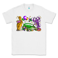 White mardi gras pelican alligator and crawfish Classic Tee - LillyAllenDesigns