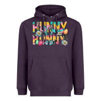 Plum Hunny Bunny Easter Heavyweight Hoodie - BundleAndBundleShop