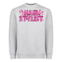 Heather Grey Breast Cancer hair stylist Heavyweight Sweatshirt - texasbilliewilder