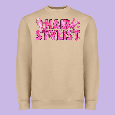 Breast Cancer Hair Stylist Heavyweight Sweatshirt Designed By Texasbilliewilder