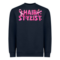 Navy Breast Cancer hair stylist Heavyweight Sweatshirt - texasbilliewilder