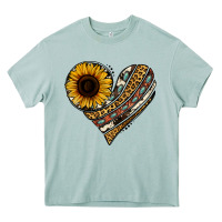 Arona western sunflower leopard cowhide heart Heavy Core Tee - Jasminsmagicworld