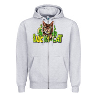 Heather Grey Lucky cat St. Patrick's Zipper Hoodie - HowdyJamesFarm