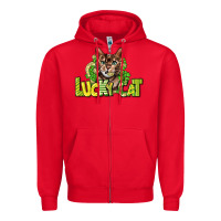 Red Lucky cat St. Patrick's Zipper Hoodie - HowdyJamesFarm