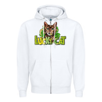 White Lucky cat St. Patrick's Zipper Hoodie - HowdyJamesFarm