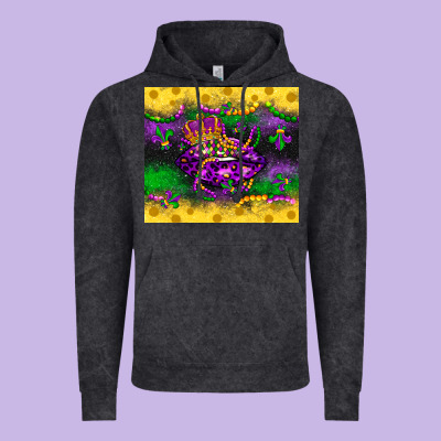 Mardi Gras Lips Vintage Hoodie Designed By Lillyallendesigns