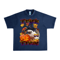 Navy Halloween Hedgehog Trick Or Treat Urban Heavy Tee - LillyAllenDesigns
