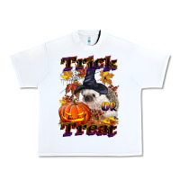 White Halloween Hedgehog Trick Or Treat Urban Heavy Tee - LillyAllenDesigns