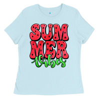 Baby Blue summer vibes watermelon Ladies Tee - Jasminsmagicworld