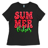 Black summer vibes watermelon Ladies Tee - Jasminsmagicworld