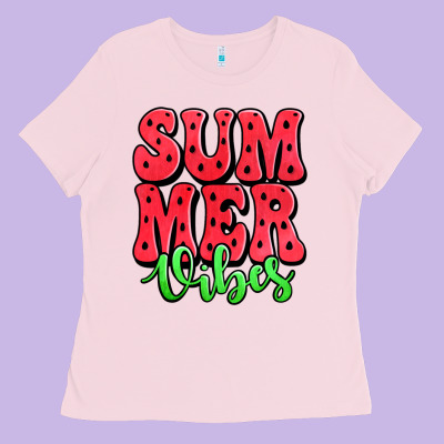 Summer Vibes Watermelon Ladies Tee Designed By Jasminsmagicworld