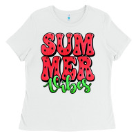 White summer vibes watermelon Ladies Tee - Jasminsmagicworld