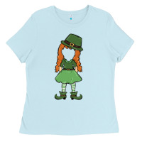Baby Blue leprechaun girl faceless Ladies Tee - MaliasSmallBusiness