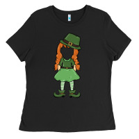 Black leprechaun girl faceless Ladies Tee - MaliasSmallBusiness