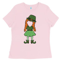 Bubblegum Pink leprechaun girl faceless Ladies Tee - MaliasSmallBusiness