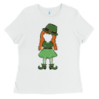 White leprechaun girl faceless Ladies Tee - MaliasSmallBusiness