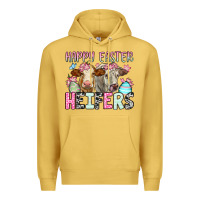 Antique Gold Happy Easter Heifers Premium Hoodie - OliviaCreatesArt