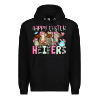 Black Happy Easter Heifers Premium Hoodie - OliviaCreatesArt
