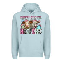Blue Mist Happy Easter Heifers Premium Hoodie - OliviaCreatesArt