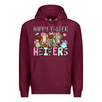 Burgundy Happy Easter Heifers Premium Hoodie - OliviaCreatesArt