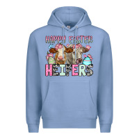 Colony Blue Happy Easter Heifers Premium Hoodie - OliviaCreatesArt