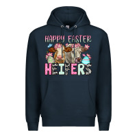 Navy Happy Easter Heifers Premium Hoodie - OliviaCreatesArt
