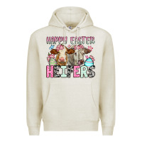 Oatmeal Heather Happy Easter Heifers Premium Hoodie - OliviaCreatesArt
