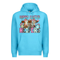 Ocean Blue Happy Easter Heifers Premium Hoodie - OliviaCreatesArt