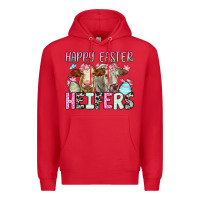 Red Happy Easter Heifers Premium Hoodie - OliviaCreatesArt