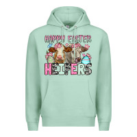 Seafoam Happy Easter Heifers Premium Hoodie - OliviaCreatesArt