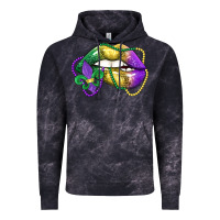 Cloud Black mardi gras lips Vintage Hoodie - LillyAllenDesigns