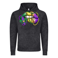 Vintage Black mardi gras lips Vintage Hoodie - LillyAllenDesigns