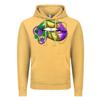 Vintage Mustard mardi gras lips Vintage Hoodie - LillyAllenDesigns