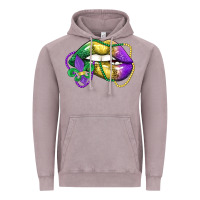 Vintage Zinc mardi gras lips Vintage Hoodie - LillyAllenDesigns