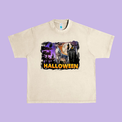Halloween Wolf Urban Heavy Tee Designed By Lillyallendesigns
