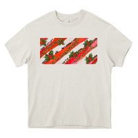 Cream leopar and cowhide with mistletoe Heavy Core Tee - AdoDesignShop