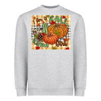 Heather Grey I am a Fall kinda girl pumpkin Fall Heavyweight Sweatshirt - NancyCooperArtShop