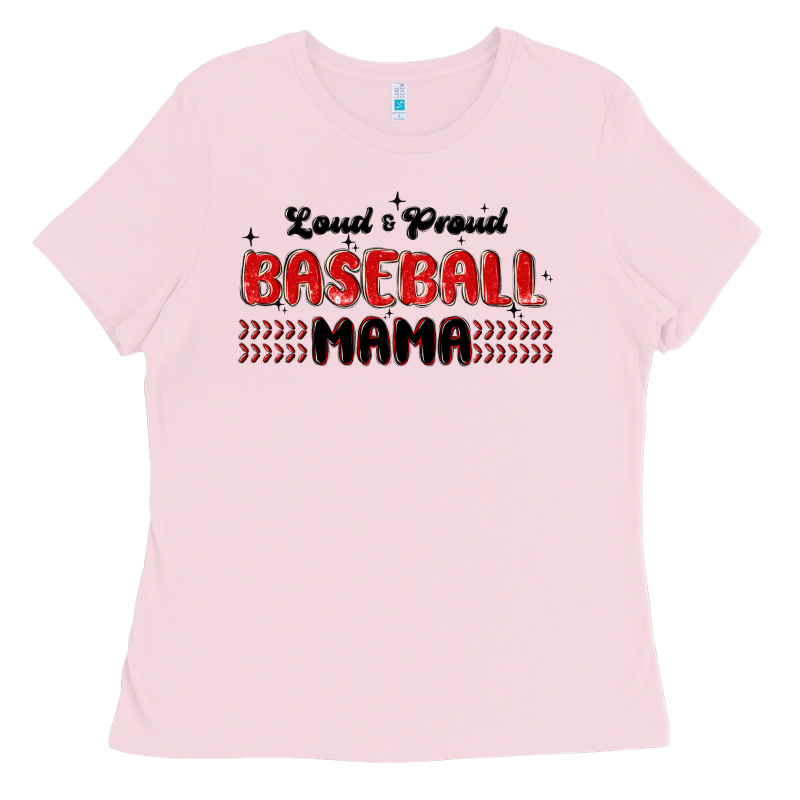 Loud And Proud Baseball Mama Ladies Tee by MaliasSmallBusiness | Teevron