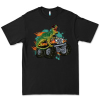 Black monster truck and t rex dinosaur Premium Tee - MaliasSmallBusiness