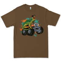 Cacao monster truck and t rex dinosaur Premium Tee - MaliasSmallBusiness