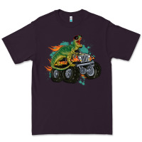 Plum monster truck and t rex dinosaur Premium Tee - MaliasSmallBusiness