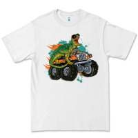 White monster truck and t rex dinosaur Premium Tee - MaliasSmallBusiness