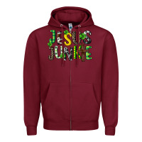 Burgundy Jesus junkie St. Patrick's Zipper Hoodie - CowGirlArtShop