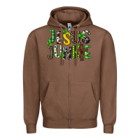 Chestnut Jesus junkie St. Patrick's Zipper Hoodie - CowGirlArtShop