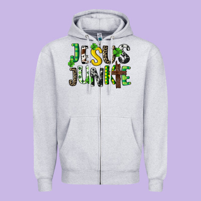Jesus Junkie St. Patrick's Zipper Hoodie Designed By Cowgirlartshop