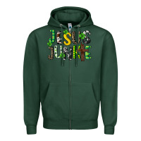 Sports Green Jesus junkie St. Patrick's Zipper Hoodie - CowGirlArtShop